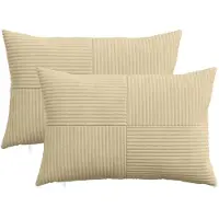 vidaXL Kussensloop 2 st ALMELO Grijs Groen 40 x 60 cm corduroy