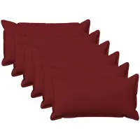 vidaXL Kussen met kussen HOUTEN 6 st Wijnrood Faux Linnen