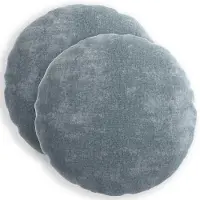 vidaXL Kussensloop 2 st HEERLEN Lichtblauw Diam. 50 cm Chenille Stof