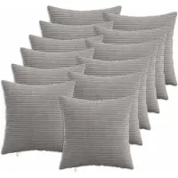 vidaXL Kussensloop 12 st HEERLEN Lichtgrijs 40 x 40 cm corduroy