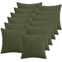 vidaXL Kussensloop 12 st HEERLEN Groen 45 x 45 cm corduroy