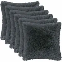 vidaXL Kussen 2 st HEERLEN Antraciet 30 x 30 cm PV Fleece
