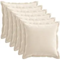vidaXL Kussensloop 6 st HOUTEN Crèmekleurig 35 x 35 cm Chenille Stof