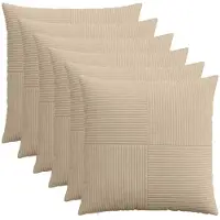 vidaXL Kussensloop 6 st ALMELO Taupe 80 x 80 cm corduroy