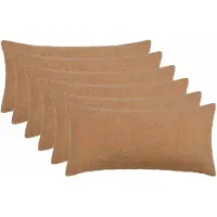 vidaXL Kussensloop 6 st HEERLEN Beige 40 x 70 cm Bouclé