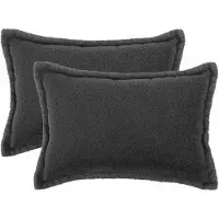 vidaXL Kussensloop 2 st HOUTEN Donkergrijs 50 x 75 cm Bouclé