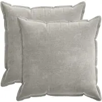 vidaXL Kussensloop 2 st HOUTEN Lichtgrijs 65 x 65 cm Chenille Stof