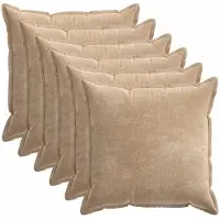 vidaXL Kussensloop 6 st HOUTEN Taupe 60 x 60 cm Chenille Stof