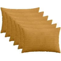 vidaXL Kussensloop 6 st HEERLEN Geel 30 x 50 cm corduroy