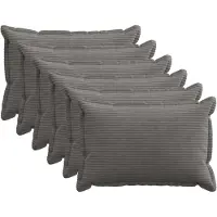 vidaXL Kussensloop 6 st HOUTEN Donkergrijs 40 x 60 cm corduroy