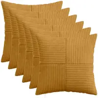 vidaXL Kussensloop 6 st ALMELO Geel 30 x 30 cm corduroy