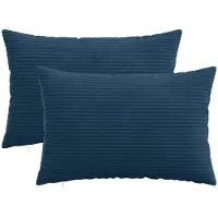 vidaXL Kussensloop 2 st HEERLEN Marineblauw 50 x 70 cm corduroy