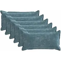 vidaXL Kussensloop 6 st HOUTEN Blauw 40 x 70 cm Chenille Stof