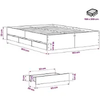 vidaXL Bedombouw met opslag Artisan eiken 150 x 200 cm Bewerkt hout