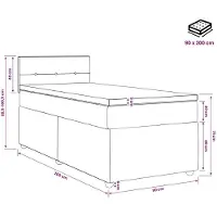 vidaXL Boxspringbed met matras Crèmekleurig 90 x 200 cm Stof