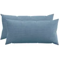 vidaXL Kussensloop 2 st HEERLEN Blauw 40 x 80 cm corduroy