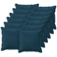 vidaXL Kussen met kussen HOUTEN 12 st Blauw fluweel