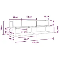 vidaXL studiobureau Wit 130 x 40 x 19,5 cm Bewerkt hout