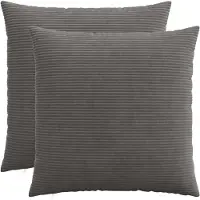 vidaXL Kussensloop 2 st HEERLEN Donkergrijs 60 x 60 cm corduroy