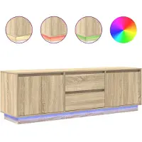 vidaXL TV-kast met LED-verlichting, Sonoma-eikenhout, 160,5 x 41 x 50 cm