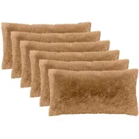 vidaXL Kussensloop 6 st HEERLEN Taupe 40 x 80 cm PV Fleece