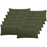 vidaXL Kussensloop 12 st ALMELO Groen 40 x 80 cm corduroy
