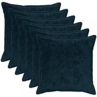 vidaXL Kussensloop 6 st HOUTEN Marineblauw 80 x 80 cm Nep Konijnenbont
