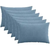 vidaXL Kussensloop 6 st HEERLEN Blauw 50 x 75 cm corduroy
