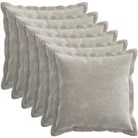 vidaXL Kussensloop 6 st HOUTEN Lichtgrijs 50 x 50 cm Chenille Stof