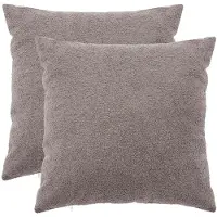 vidaXL Kussensloop 2 st HEERLEN Lichtgrijs 65 x 65 cm Bouclé