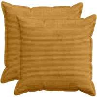 vidaXL Kussensloop 2 st HOUTEN Geel 65 x 65 cm corduroy