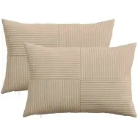 vidaXL Kussensloop 2 st ALMELO Taupe 50 x 80 cm corduroy