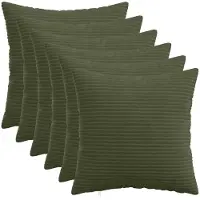 vidaXL Kussensloop 6 st HEERLEN Groen 30 x 30 cm corduroy