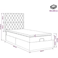 vidaXL Ottoman bed met matras Zwart 100 x 200 cm Fluweel
