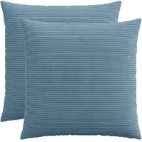 vidaXL Kussensloop 2 st HEERLEN Blauw 55 x 55 cm corduroy