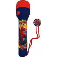 Spider-man Marvel Spiderman kinder zaklamp/leeslamp - rood/blauw - kunststof - 16 x 4 cm