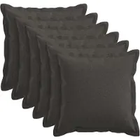 vidaXL Kussensloop 6 st HOUTEN Donkergrijs 40 x 40 cm Faux Linnen