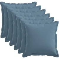 vidaXL Kussen met kussen HOUTEN 6 st Jeans Blauw Faux Linnen