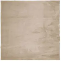 vidaXL Vloerkleed HUARTE laagpolig zacht wasbaar 200x200cm zandkleurig