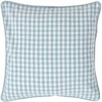 Homescapes Gingham katoenen kussenhoes 45 x 45 cm blauw
