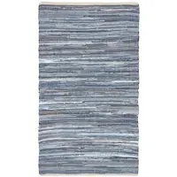 Homescapes Denim patchwork vloerkleed blauw gestreept, 60x90 cm – handgeweven vloerkleed van gerecycled denim