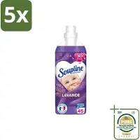 Soupline 5 x - Wasverzachter - Lavendel - 45 Wasbeurten - 1L - Wasstrips - Wasverzachter - Wasgoed Verzorgen - Wasresultaat - Wasmachine - Wasverzachter Lentebloesem