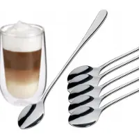 Cilio Latte Macchiato Lepels - 6 stuks, 20 cm - Roestvrij Staal