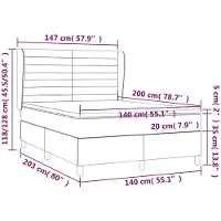 vidaXL Boxspring met matras fluweel donkergroen 140x200 cm
