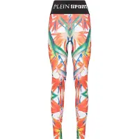 Plein sport Leggings grasgroen / lichtoranje / zwart / wit