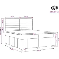 vidaXL Boxspringbed met matras met hoofdeinde Blauw 200 x 200 cm Stof