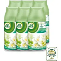 Air Wick 6 x - Luchtverfrisser Navulling - Jasmijn & Witte Bloemen - Automatische Spray - 250 ml - Wasstrips - Luchtverfrisser - Geur - Bloemige Geur - Jasmijn - Witte Bloemen