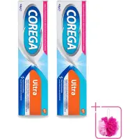 Corega 2 x Ultra Kleefcrème - Krachtig Houvast & Bescherming - Met Verfrissende Mintsmaak - 40g - Bulkverpakking - Gebitprothese kleefcrème - Douchemop - Houvast gebitsprothese