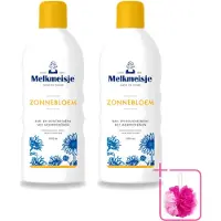 Melkmeisje 2 x - Bad & Douche Zonnebloem - Romig Parfum - 1000 ml - Bulkverpakking - Douchecrème - Douchemop -