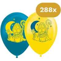 We Fiesta 288x Sinterklaas Ballonnen 12 inch / 30cm - Latex Ballonnen Print Sint - Decoratie Versiering Pakjesavond